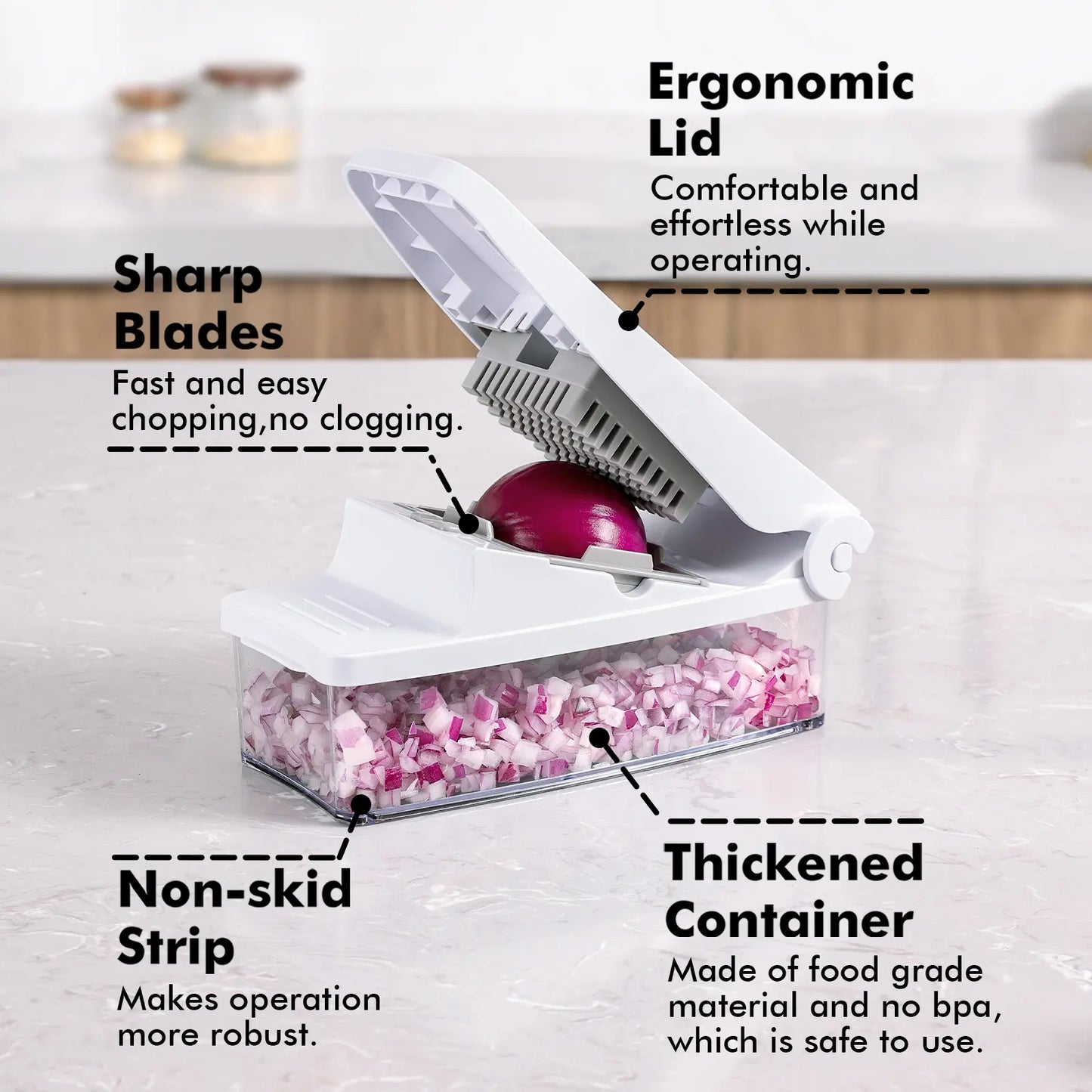 Professional food chopper, kitchen vegetable slicer, dicer, shredder