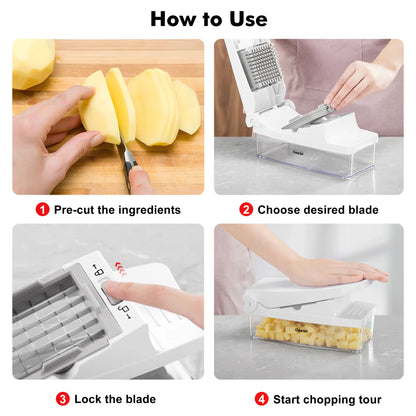 Professional food chopper, kitchen vegetable slicer, dicer, shredder